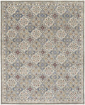HomeRoots 514800 8 x 10 ft. Taupe Ivory & Red Wool Patchwork Hand Tufted Handmade Stain Resistant Rectangle Area Rug