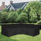 Easy-Going Patio V-Shaped Sectional Sofa Cover, Waterproof Outdoor Sectional Cover,Heavy Duty Garden Furniture Cover With Air Vent 118' L (On Each Side) X 33.5' D X 31' H, Black