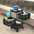 Home Lane 3Tier Kitchen Vegetable & Fruit Storage Rack Trolley With Wheels | Metal Mesh Rolling Cart For Onion Potato Storage |