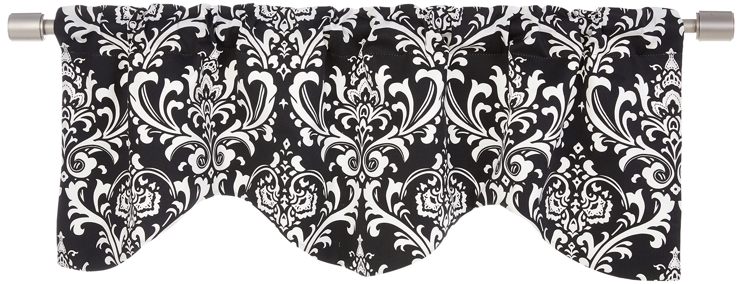 Rlf Home Royal Damask M Shaped Valance, Black