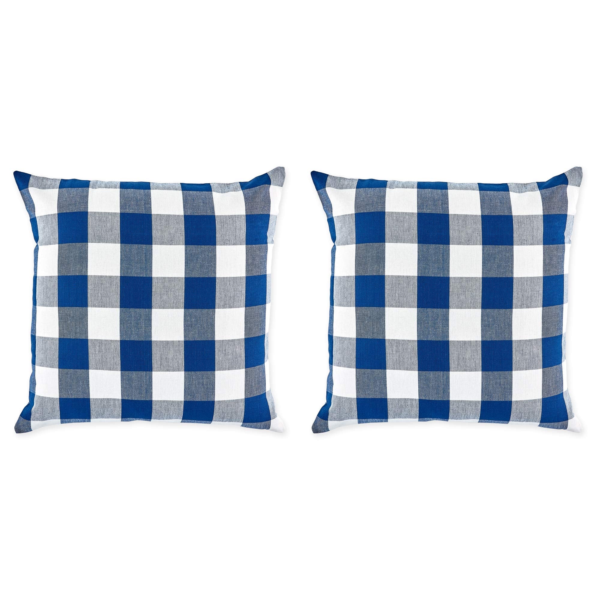 DII 100% Cotton Buffalo Check Pillow Cover Set, Navy & Cream, 20x20, 2 Piece