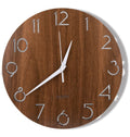 Nicunom 12 Inch Wooden Wall Clock, Cut-Out Numbers Design, Rustic Country Style Wall Clocks, Silent Non-Ticking, Decor for Home 