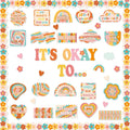 Weekgrat 65 Pcs Mental Health Poster It'S Okay To Boho Eucalyptus Groovy Bulletin Board Set Inspirational Positive Cutout For Ba