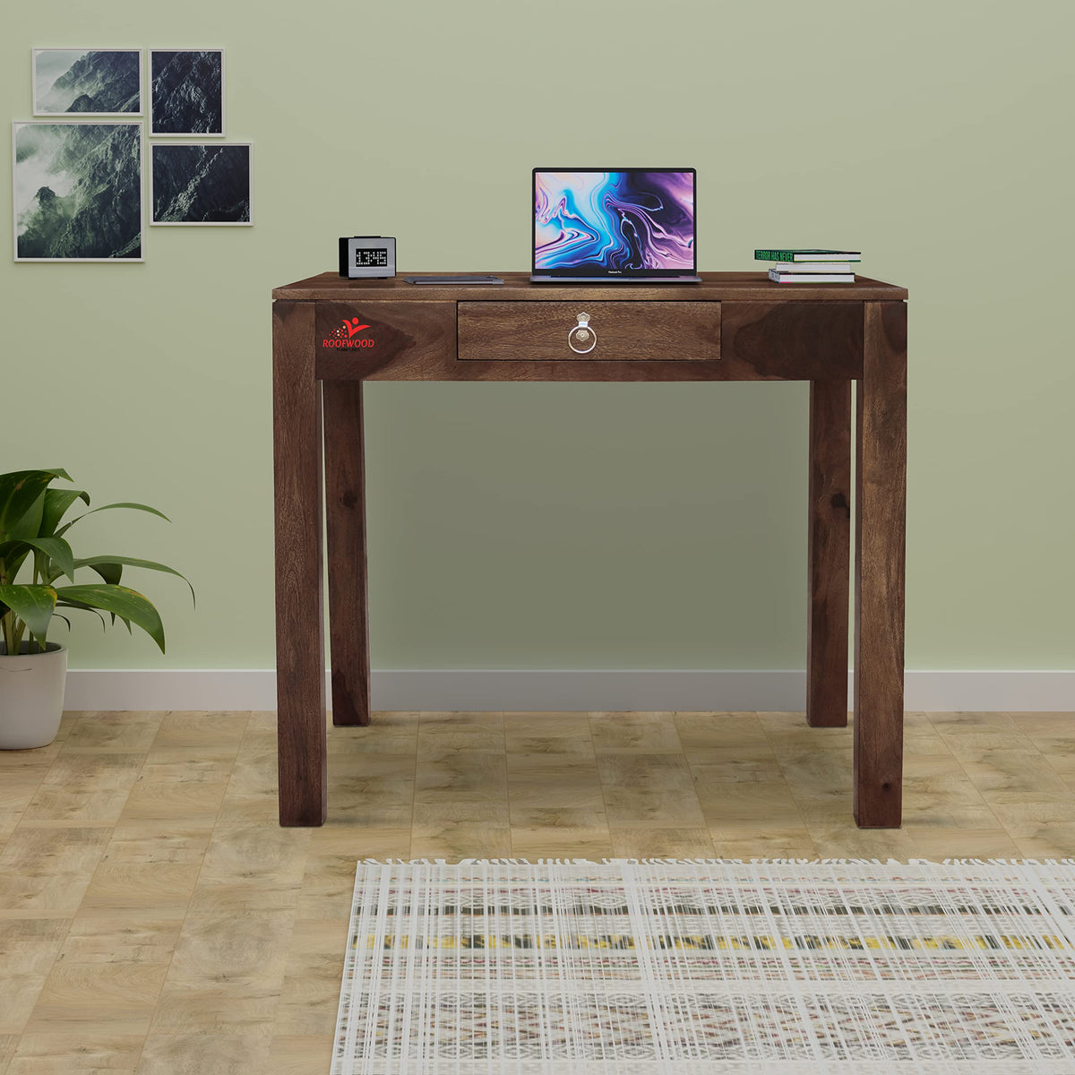 Roofwood Sheesham Wood Reading Writing Study Table Computer Work Station Desk With Drawer Storage For Home Office Students  (Wa