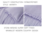 Chezmoi Collection Nora Lavender Comforter Set Oversized King Size 3-Piece Fluffy Soft Lightweight Bedding Ruffled Edge Trim Sto