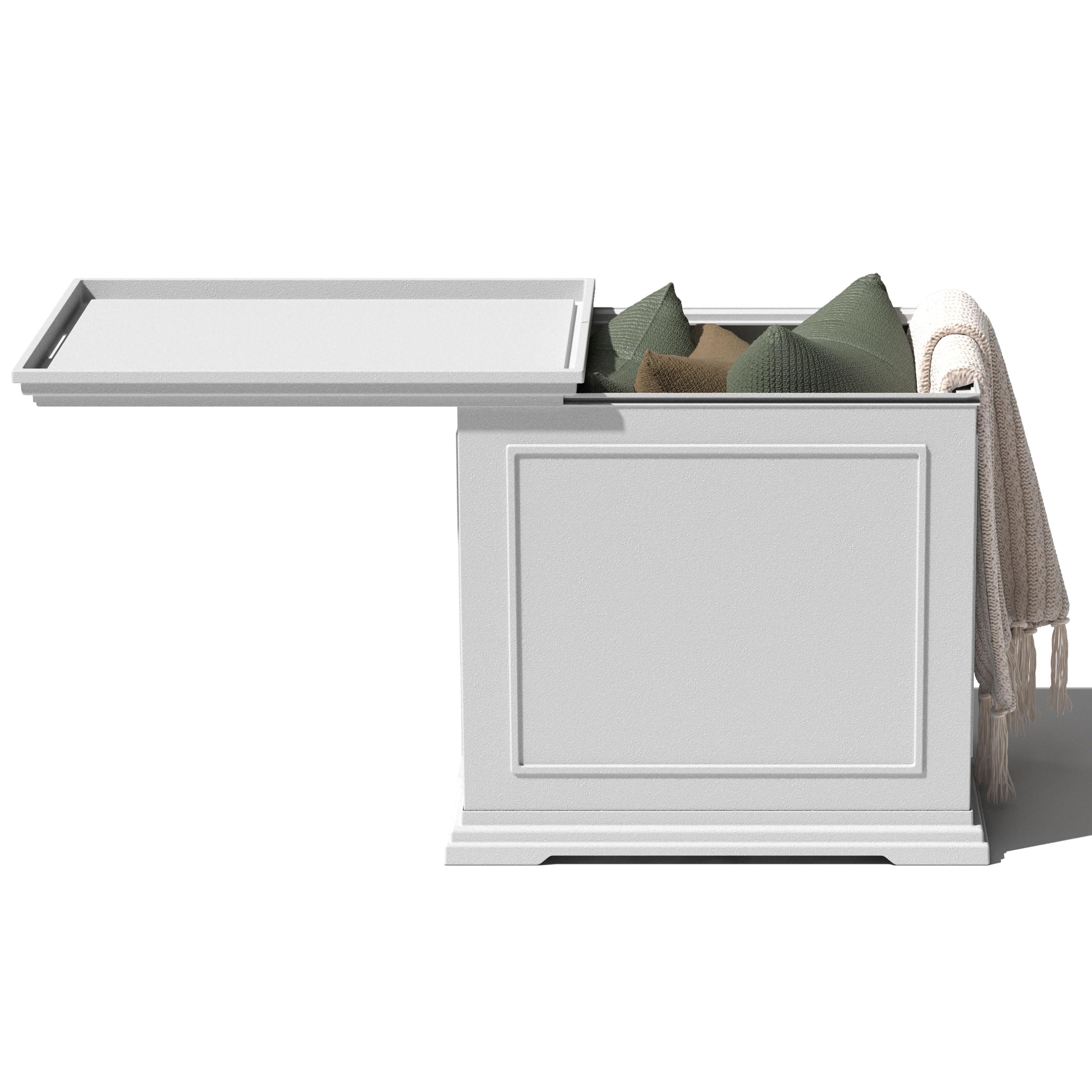 Veradek Brixton Tray Table - 2-in-1 Outdoor Side Table with Storage and Tray for Patio/Porch | Durable All-Weather Resistant | C