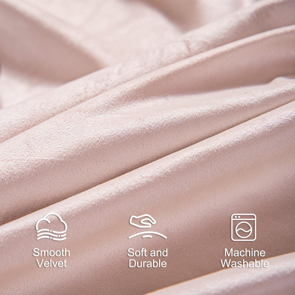 Lazzzy Pink Velvet Curtains Room Darkening Thermal Insulated Curtains 84 Inch Long Window Drapes For Bedroom Living Room Super Soft Luxury Rod Pocket Window Treatment, 2 Panels