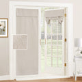 Ryb Home Linen Blended French Door Shades Self Adhesive, Privacy Room Darkening Glass Door Window Curtains For Kitchen Patio Door Sidelight Curtain Tie Up Shades, Wide 34 X Long 69 Inch, 1 Pc, Khaki