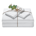 Chanasya Premium Embossed White Queen Size Bed Sheets Set 4-Piece - Soft Stripe Diamond Pattern 1 Flat Sheet 1 Fitted Sheet 2 Pi