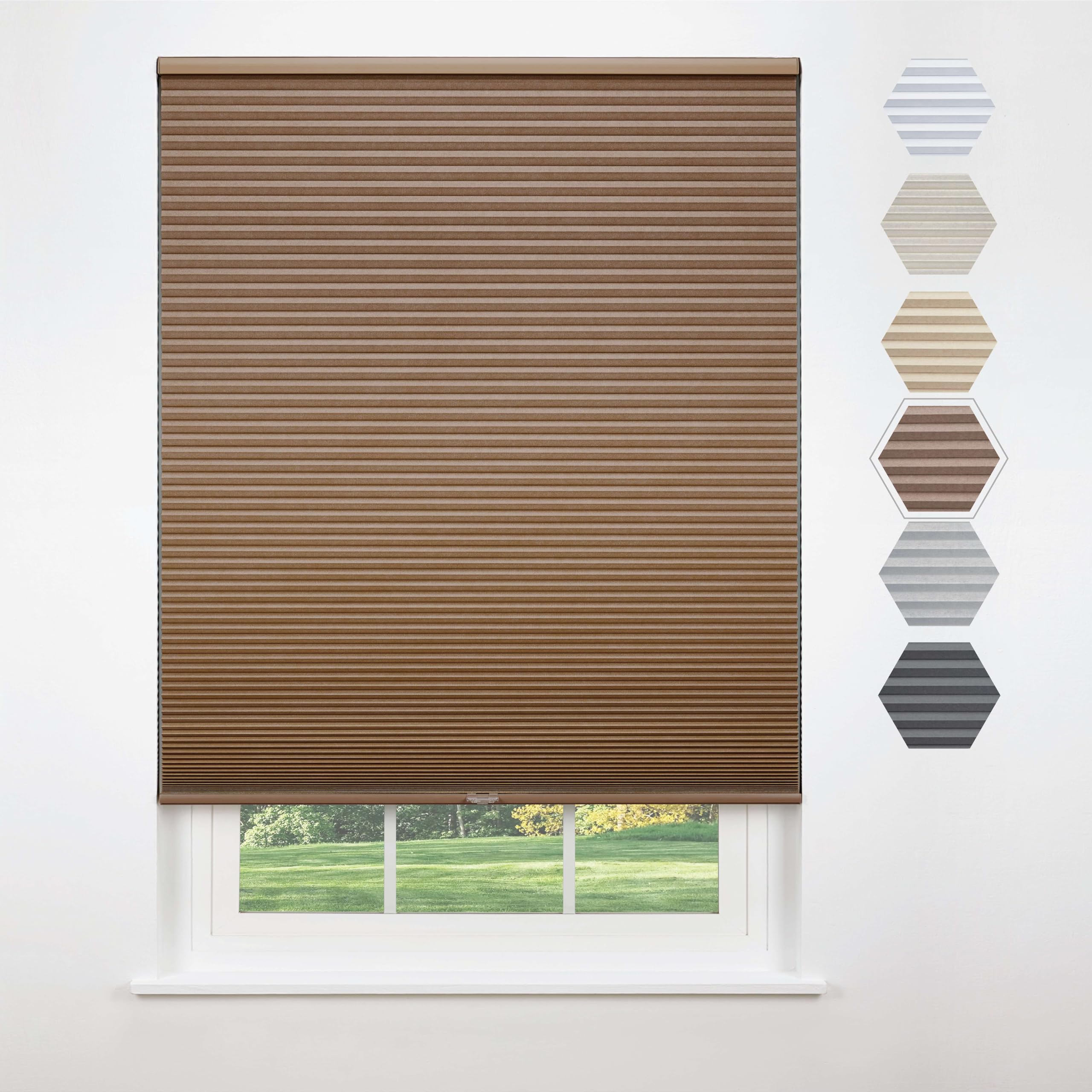Linen Avenue Cordless Standard Blackout Cellular Shade 21 W x 78 H, Harvest (Arrives 1/4  Narrower)