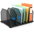 Adjustable File Organizer for Desk, 6 Sections Vertical File Folder Holders