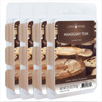 Candle Warmers Etc Classic Wax Melts 2.5oz, Mahogany Teak Fragrance (4-Pack) - Each Pack has x4 2.5 oz Wax Melts and 30 Hours of
