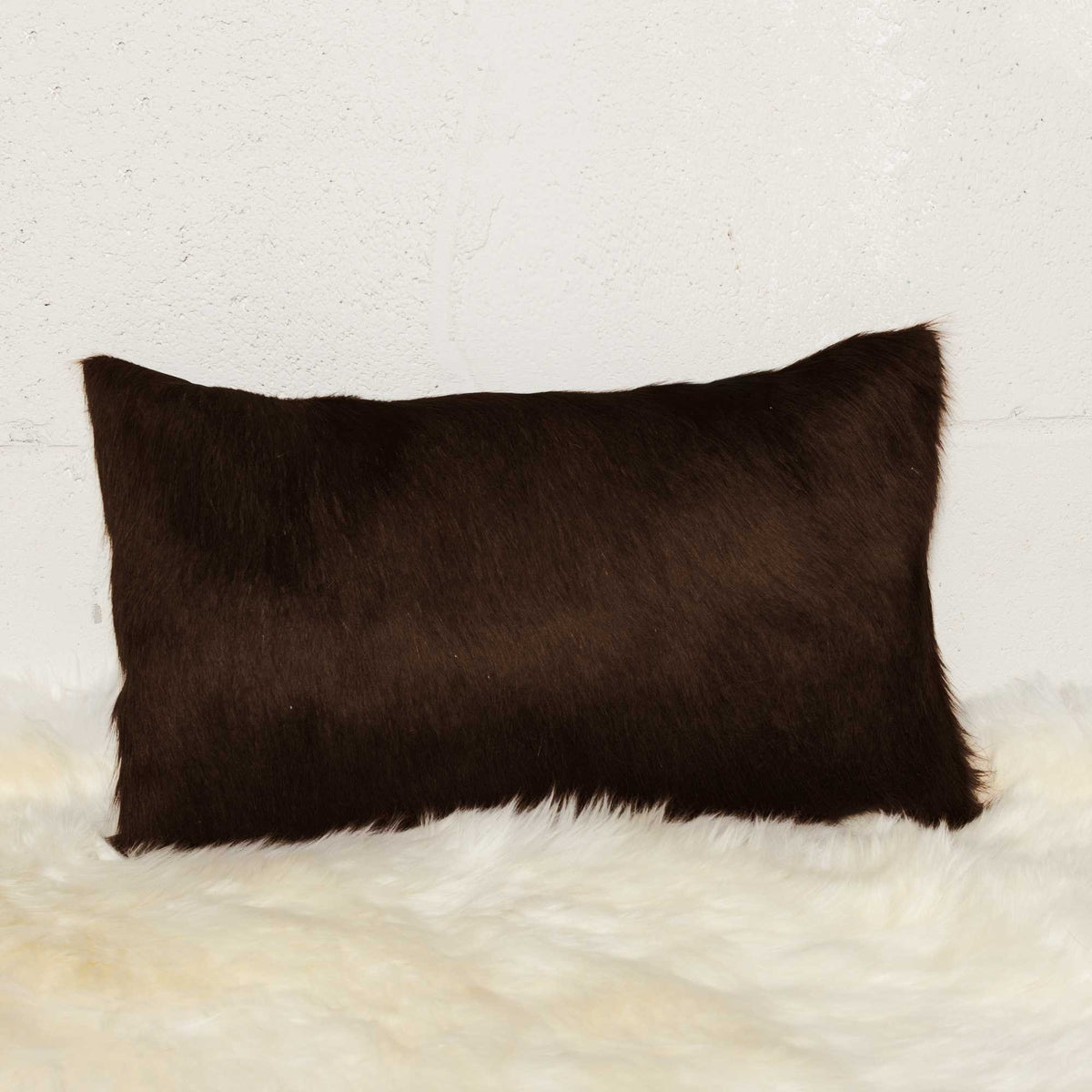 HomeRoots Cowhide, Microsuede, Polyfill 12' X 20' X 5' Chocolate Cowhide Pillow