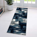 LUXE WEAVERS Lagos Collection 7558 Navy 2x7 Abstract Area Rug