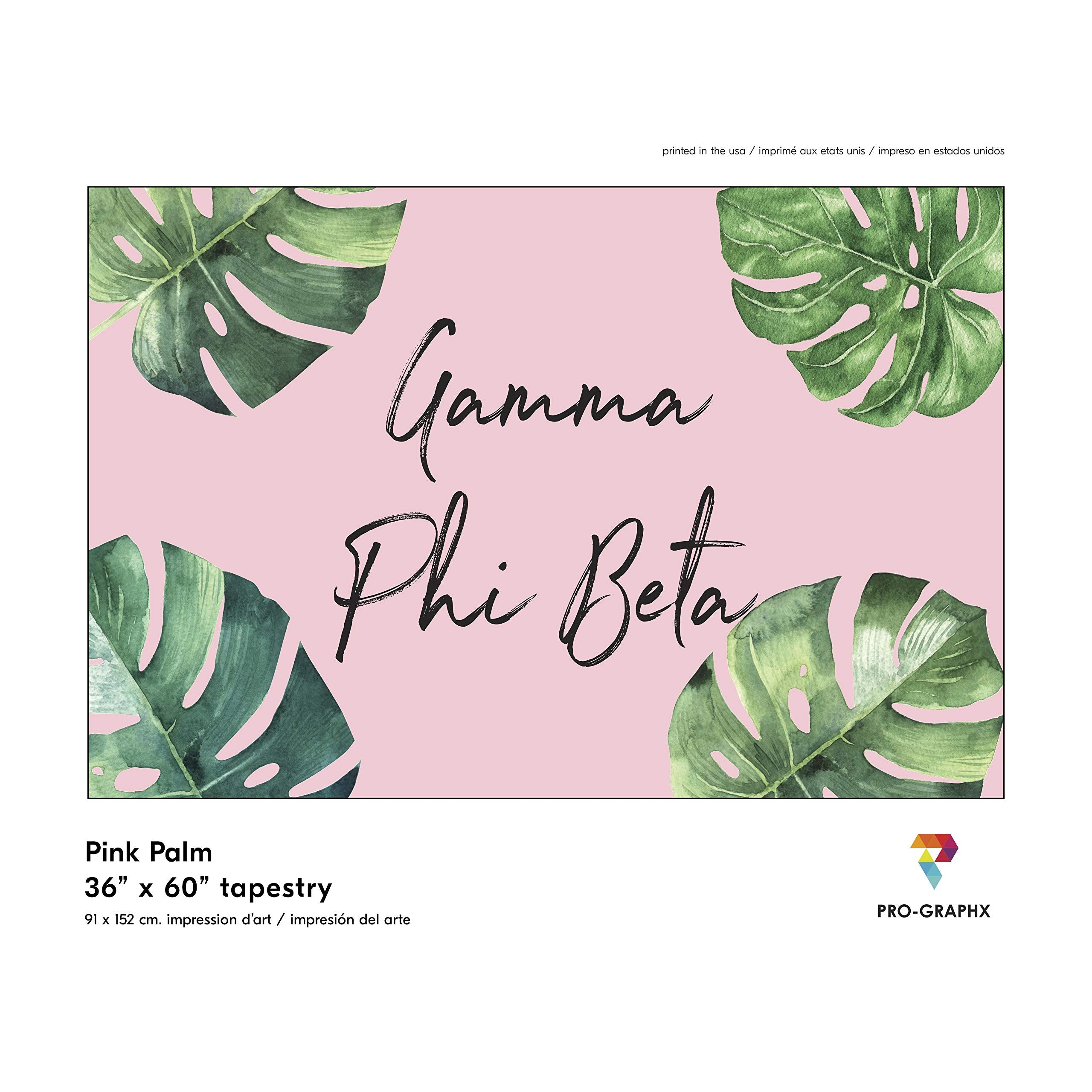 Pro-Graphx Gamma Phi Beta Greek Sorority & Fraternity Flag Officially Licensed, Tapestry, Display Banner, Sign, Letter Pattern L
