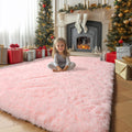 Pink Area Rug for Girls Bedroom, Fluffy Soft Rug 5x7 for Kids Room, Kawaii Room Decor, Furry Carpet for Play Room, Cute Rug for 