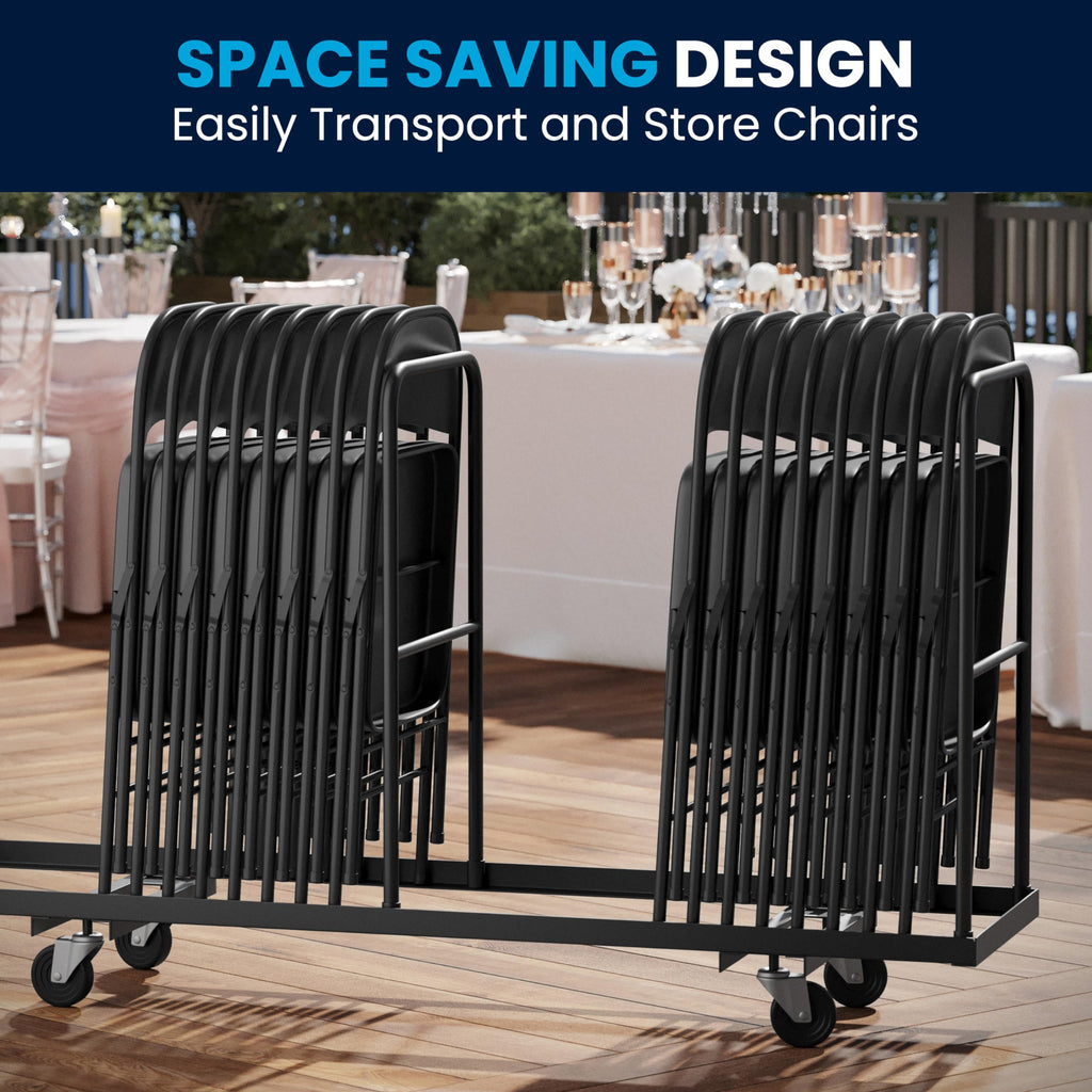 Flash Furniture Hercules Series Double Braced Black Metal Folding Chair