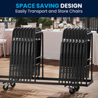 Flash Furniture Hercules Series Double Braced Black Metal Folding Chair