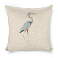 Icotoibabie Linen Throw Pillow Covers Blue Egret On Coastal 18X18 Decorative Pillows For Bed Couch Cushion Sofa Outdoor