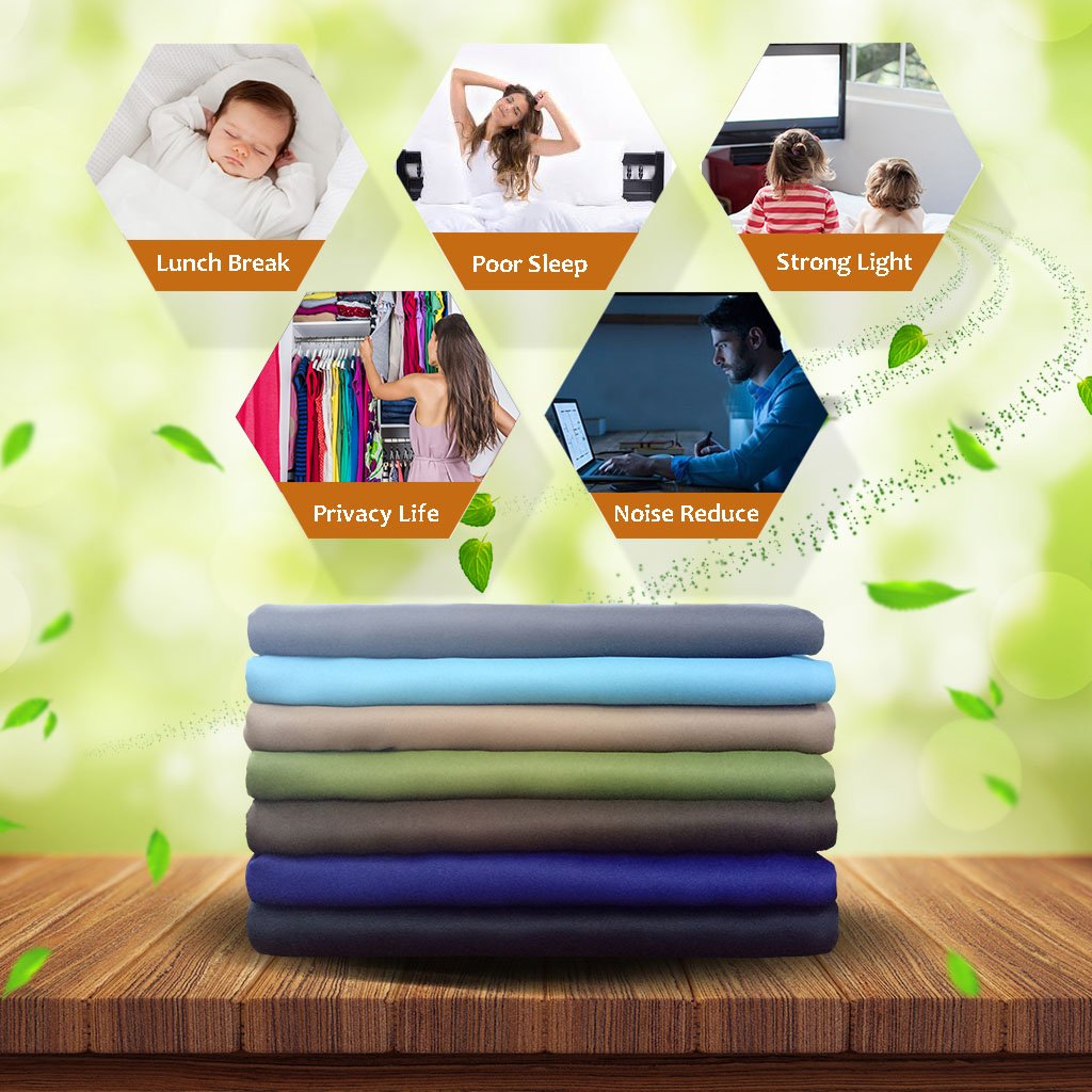 Nicetown Bedroom Blackout Draperies Panels, Three Pass Microfiber Noise Reducing Thermal Insulated Solid Ring Top Window Curtain