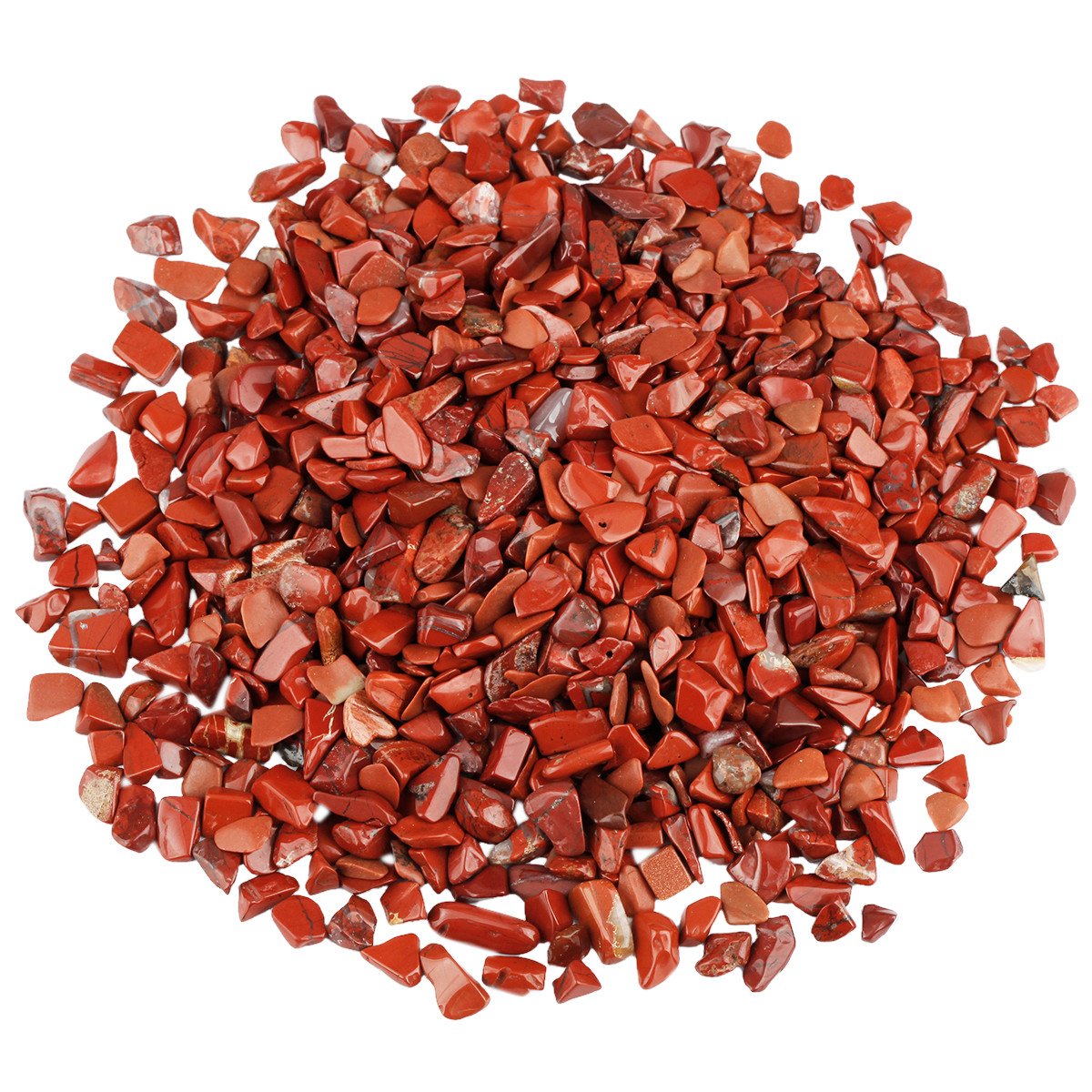 SUNYIK Red Jasper Tumbled Chips Stone Crushed Crystal Quartz Pieces Irregular Shaped Stones 1pound(about 460 gram)