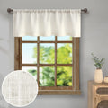 Natural Linen Window Valance for Kitchen 3 Inch Rod Pocket Semi Sheer Light Filtering Boho Rustic Farmhouse Cream Valance Curtai