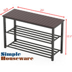 Simple Houseware Wood Top Shoe Storage Bench For Entryway, Dark Brown