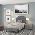 Flash Furniture Brighton Twin Size Tufted Upholstered Platform Bed In Light Gray Fabric