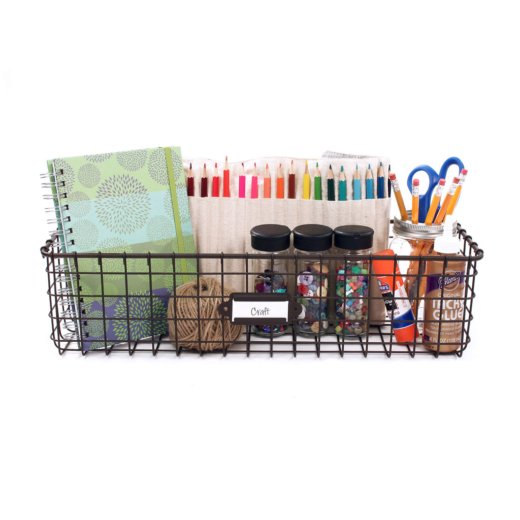 Spectrum Diversified 15924 Vintage Basket Rustic Farmhouse Kitchen Storage Cabinet Pantry Organizer Wall-Mounted Alloy Steel Bronze