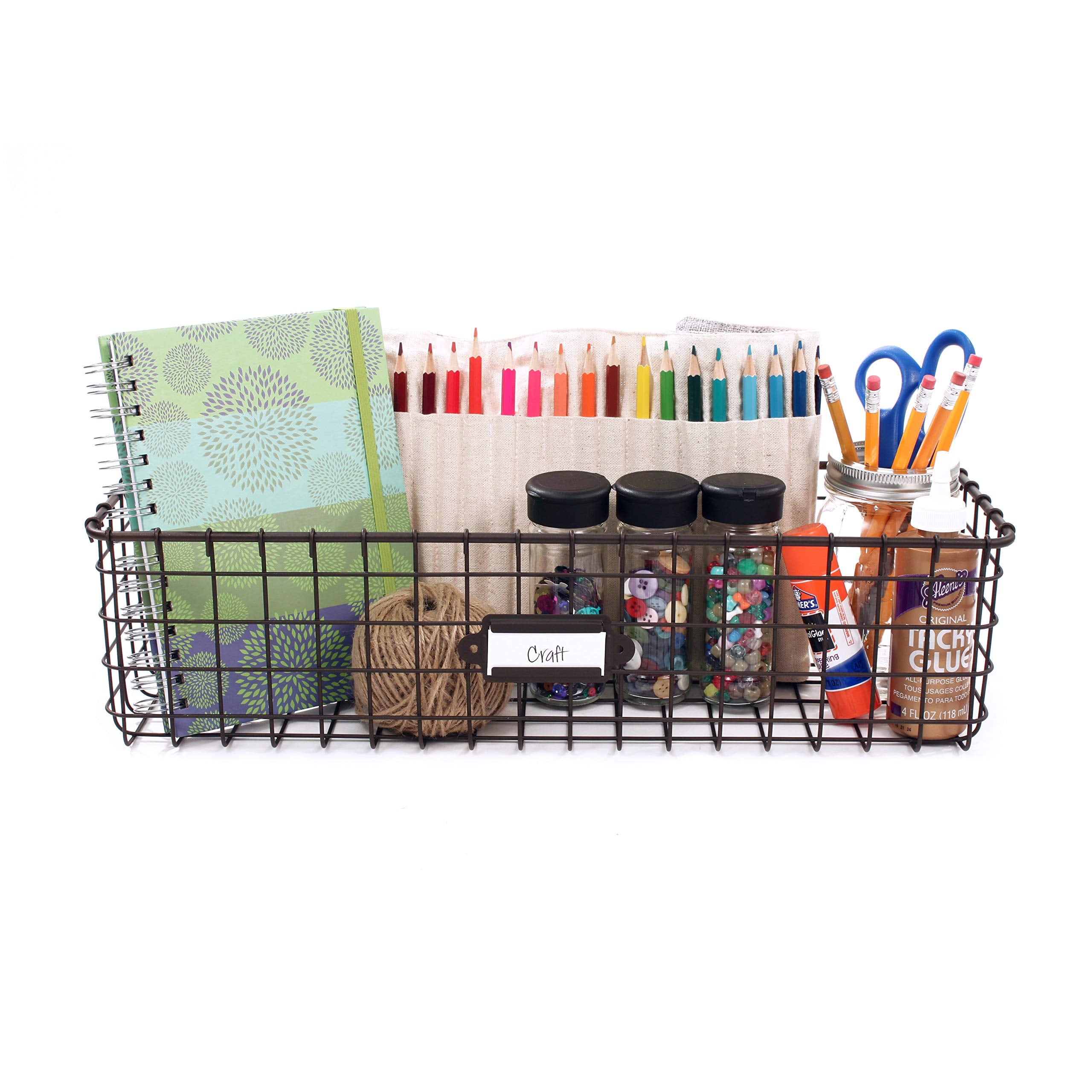 Spectrum Diversified 15924 Vintage Basket Rustic Farmhouse Kitchen Storage Cabinet Pantry Organizer Wall-Mounted Alloy Steel Bronze