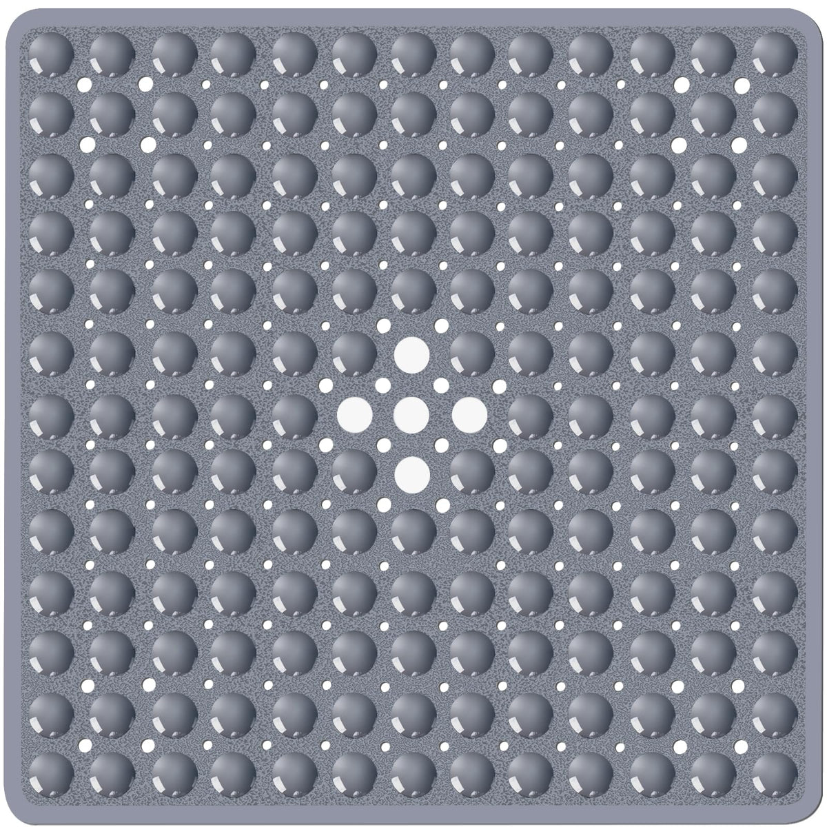 Naoloture Gray Square Shower Bathtub Mat Non Slip 21x21 Inch, Soft Bath Mat for Inside Shower Tub, Shower Stall Mats for Bathroo