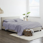Flex Head King Sheets Sets For Adjustable Beds-Top Split King Sheets Sets (4 Pcs) King 34 Inch Down Sheets Light Grey Solid 16 Inch Deep Sheets