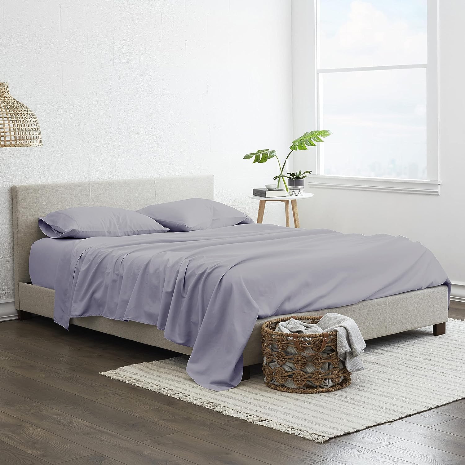 Flex Head King Sheets Sets For Adjustable Beds-Top Split King Sheets Sets (4 Pcs) King 34 Inch Down Sheets Light Grey Solid 16 Inch Deep Sheets
