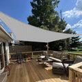 E&K Sunrise 7' X 16' Sun Shade Sail Rectangle Canopy Shade Cover Uv Block For Patio Backyard Garden Outdoor (Gray)