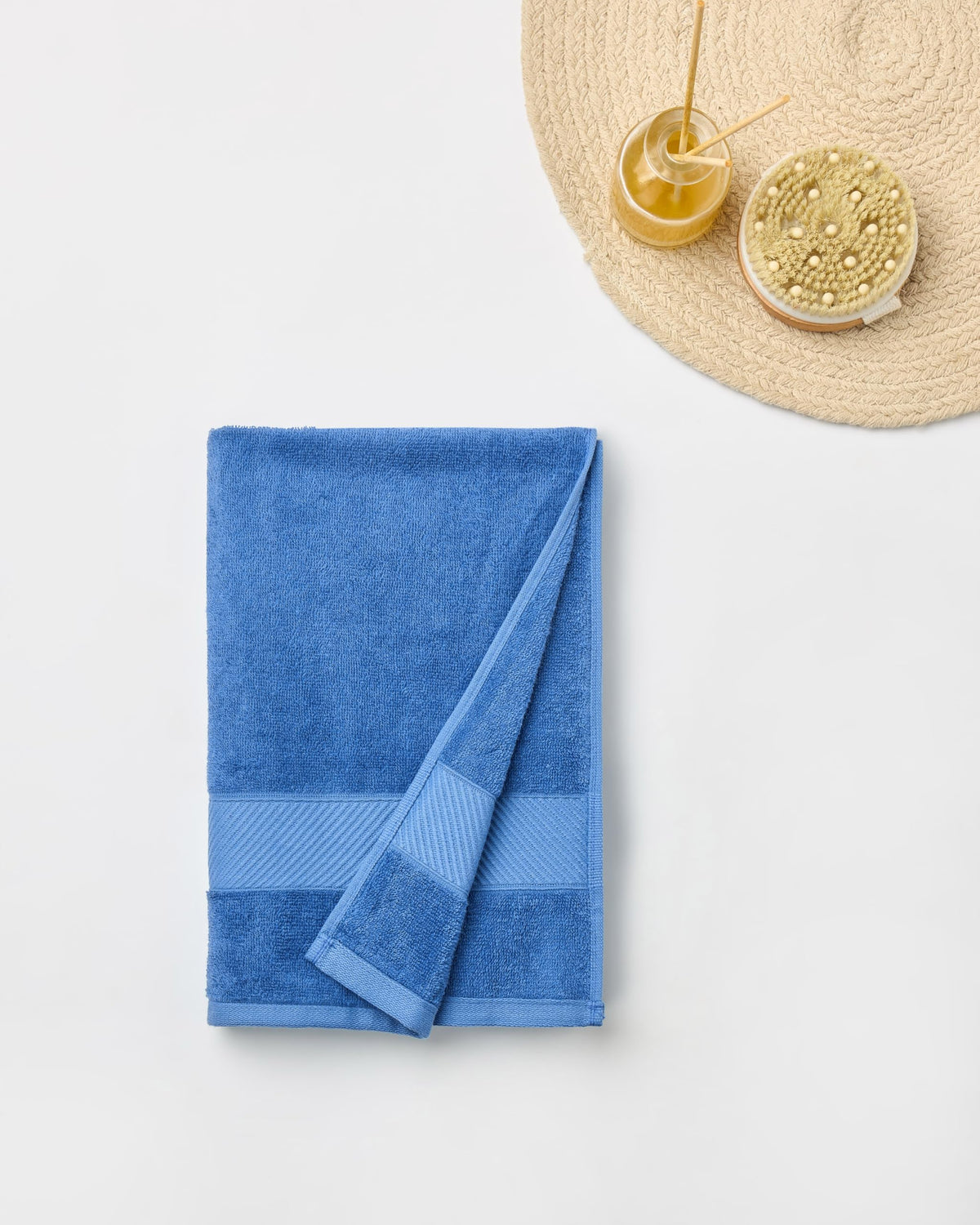 Himeya Towels for Bath Large Size | Bamboo Cotton Towels for Bath | Towel 1Pcs | 400 GSM | 70 x 140 cm | Ocean Blue | Bath Towel