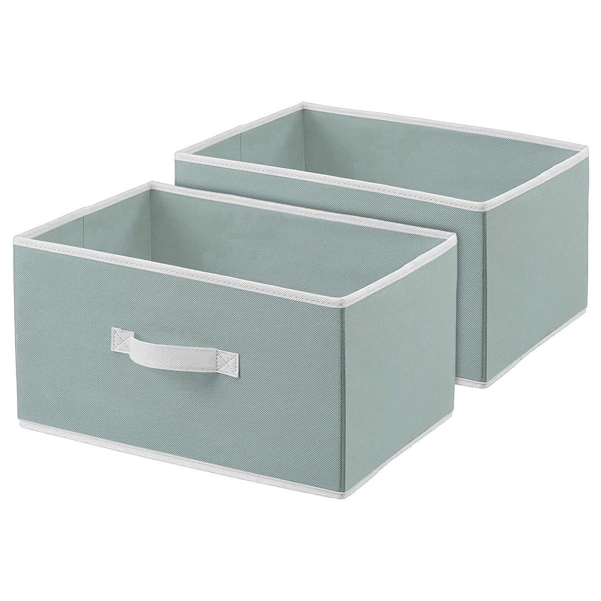 Kuber Industries Nonwoven Drawer Storage Box|Foldable Toys Organizer For Kids|Closet Box With Pull Out Handle|Pack Of 2 (Grey),