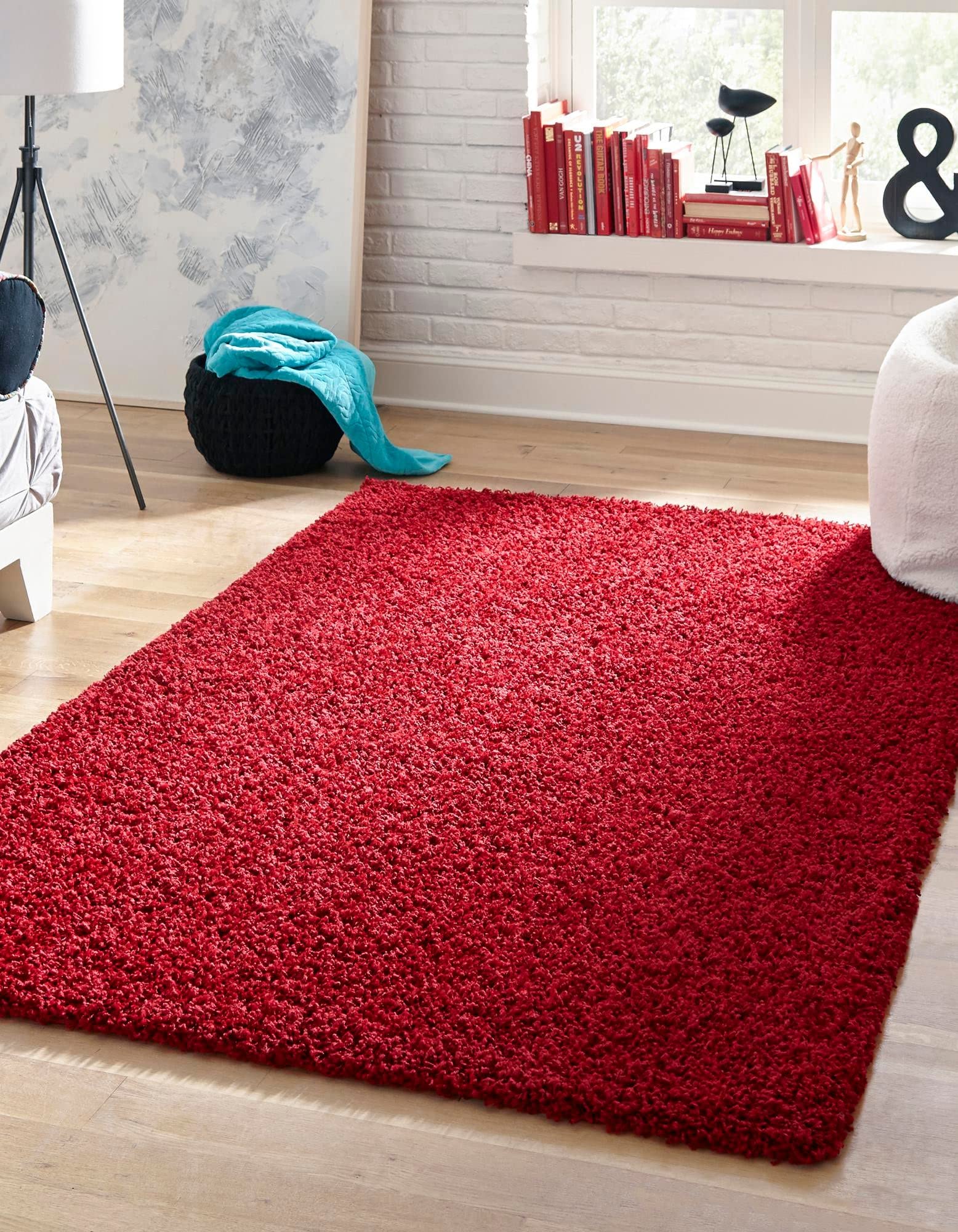 Rugs.com - ber Cozy Solid Shag Collection Rug - 8 x 11 Taupe Shag Rug Perfect for Living Rooms, Large Dining Rooms, Open Floor