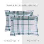 Elegant Comfort Silky Soft 8-Piece Plaid Lodge Bed-In-A-Bag Comforter Set, Includes 4Pc Smart Sheet Set, Comforter, Decorative Pillow, Matching Pillowcases And Shams - Full/Queen, Sage