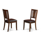 East West Furniture HLDU3-MAH-LC 3 Piece Dining Table Set for Small Spaces Contains a Round Dining Room Table with Pedestal and 2 Faux Leather Upholstered Chairs, 42x42 Inch, Mahogany
