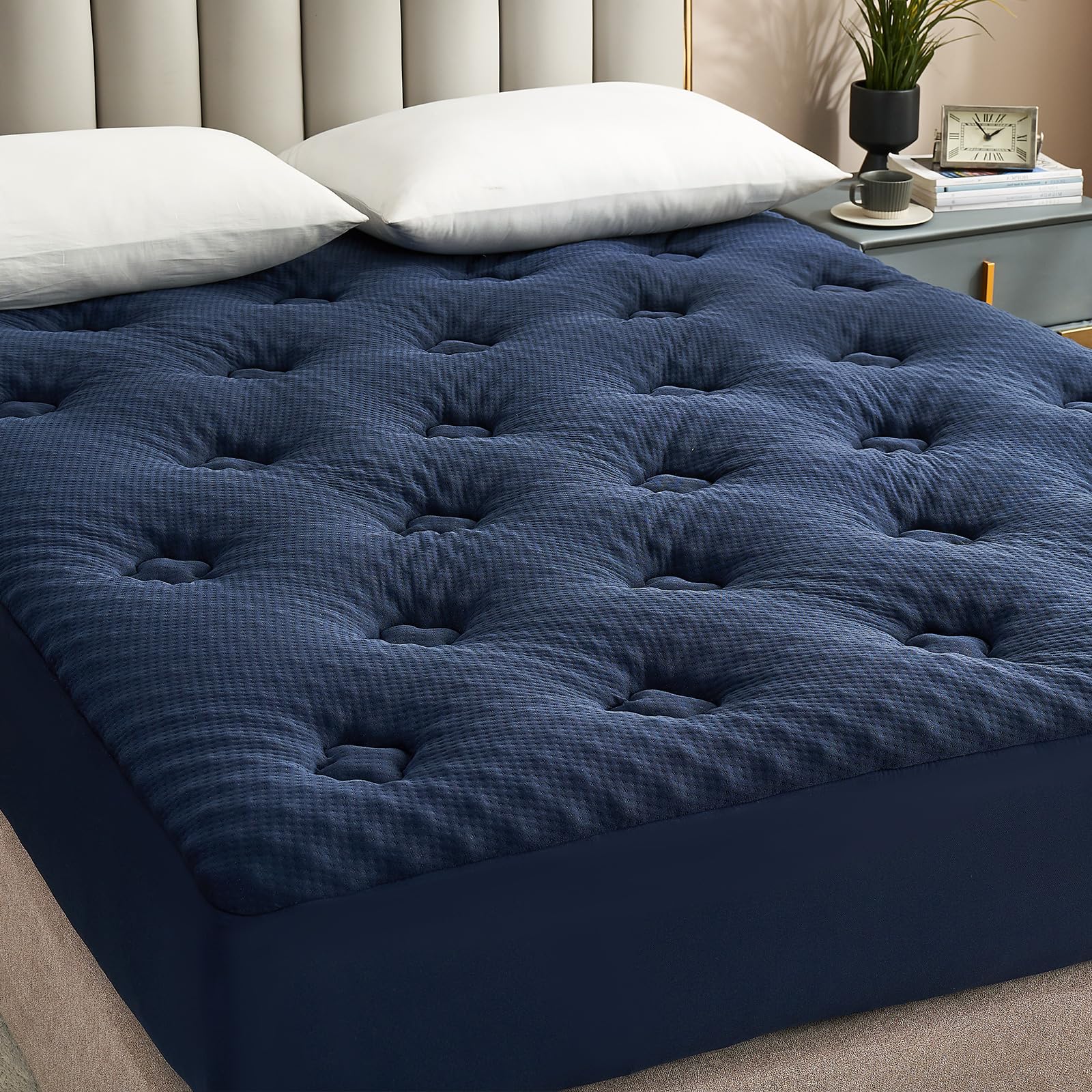 Hansleep Memory Foam Mattress Topper California King, Gel Cal King Mattress Topper, Breathable Pillow Top Mattress Pad Cover Wit