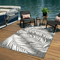 Unique Loom Outdoor Botanical Collection Area Rug - Palm (10 x 14 1 Rectangle Charcoal/Ivory)