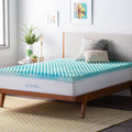Linenspa 3 Inch Convoluted Gel Swirl Memory Foam Mattress Topper - Promotes Airflow - Relieves Pressure Points - Full