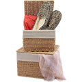 Juvale 2-Pack Storage Basket with Lids - Wicker Shelf Baskets for Bathroom Organization, Kitchen Counter, and Home D  cor (2 Siz