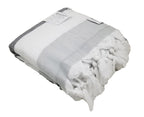 InfuseZen Soft Terryback Large Turkish Towel, Striped Terry Backed Peshtemal Bath Towel, Gym and Beach Towel, Thin Oversized Ham