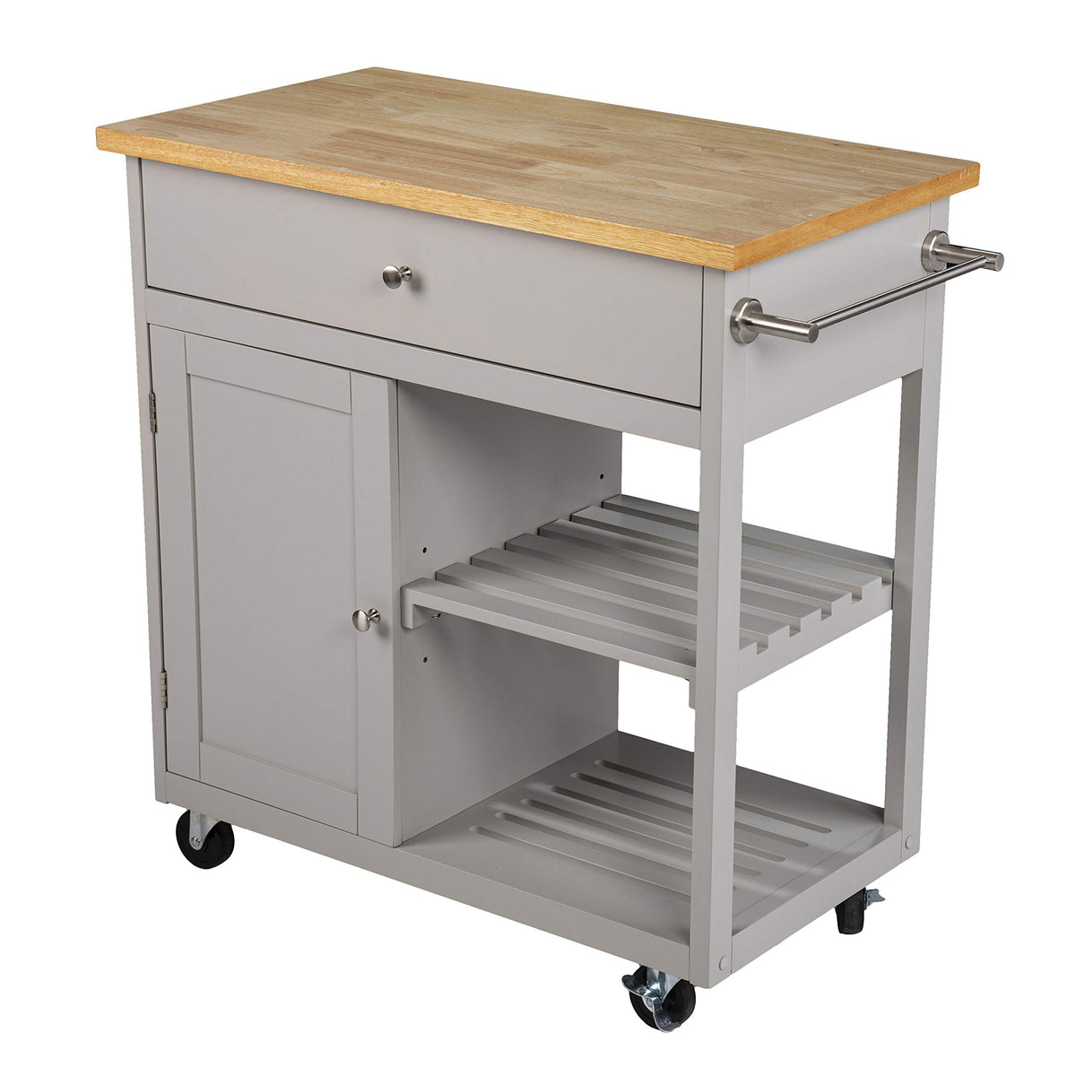 Sei Furniture Rolling W/Storage Kitchen Island, Grey/Natural (Amz4375211Ak)