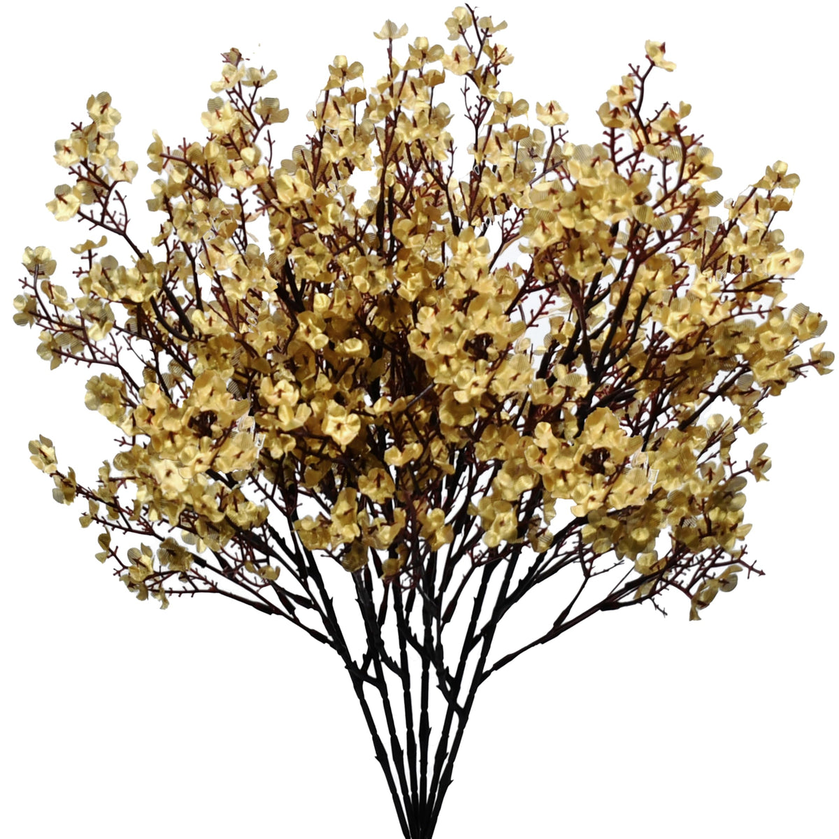 Mandys 6 Bundles Artificial Gold Baby’s Breath Flowers