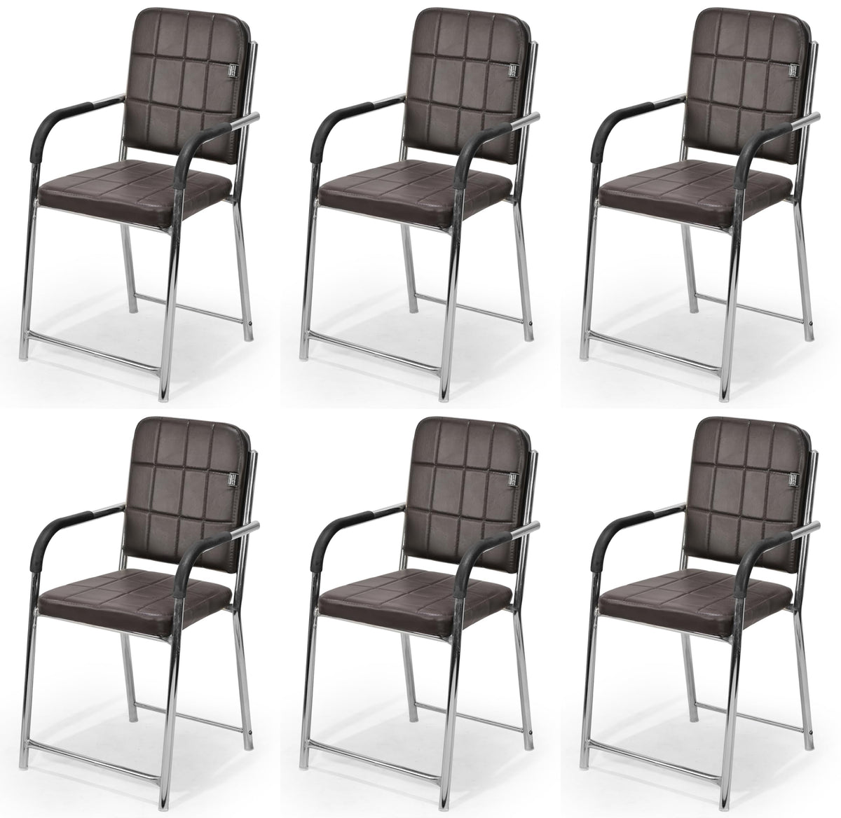 Somraj Office Visitor Chair For Home And Office With Cushioned Seat & Back, Chrome Steel Frame, Comfortable Study And Work From