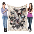 Schnauzer Dog Fleece Blanket,Soft Dogs Flannel Blanket Throw,Schnauzer Gift For Women Kid Girls,Gift For Dog Lover,Dog Mom Gift,