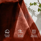 Lazzzy Orange Velvet Curtains Room Darkening Thermal Insulated Curtains 72 Inch Long Window Drapes For Bedroom Living Room Super Soft Luxury Rod Pocketwindow Treatment 2 Panels, Rust Red
