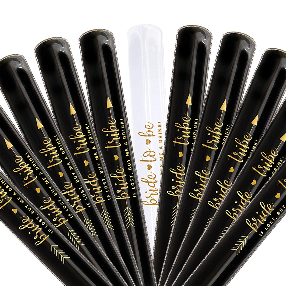 Pop Fizz Designs Bachelorette Slap Bracelets | Bachelorette Party Favors | Bride Tribe Gifts (Black)